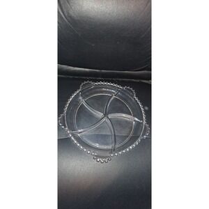 CANDLEWICK DIVIDED RELISH DISH 5 SECTIONS TAB HANDLES IMPERIAL GLASS